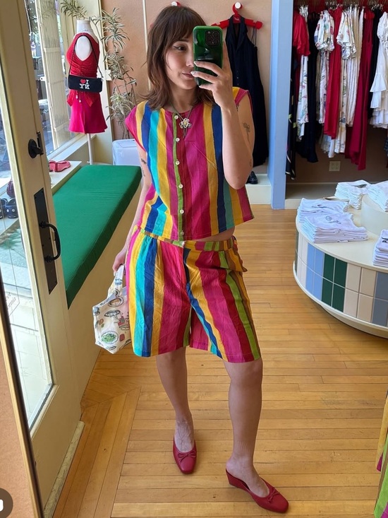 Lisa Says Gah Tops - Lisa Says Gah Madeline Top Rainbow Stripe